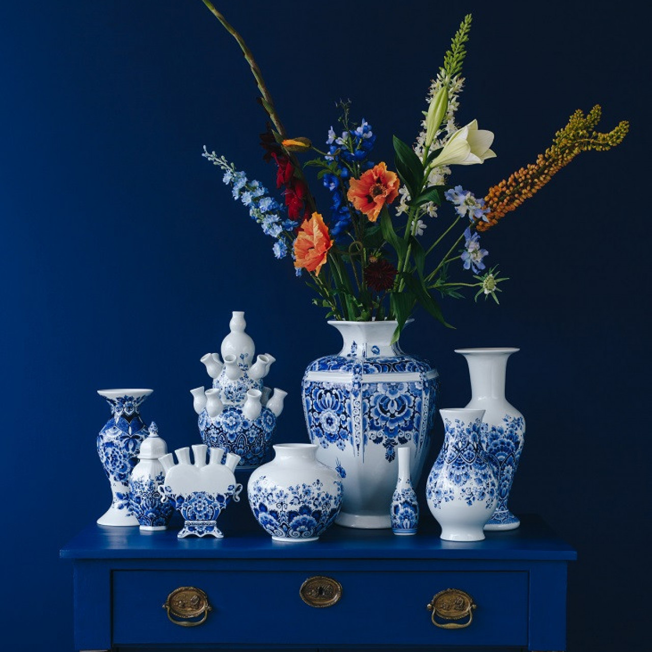 Bijlage boekje zuiverheid Buy Vase floral motif » Heinen Delfts Blauw
