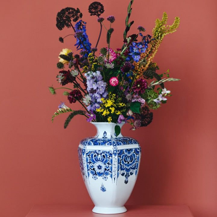 Buy Vase hexagon flower » Heinen Delfts Blauw